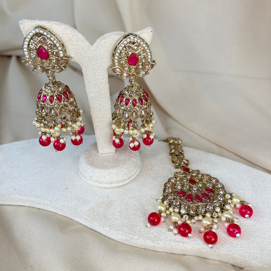 Jumka Earring with Oversized Tikka Set