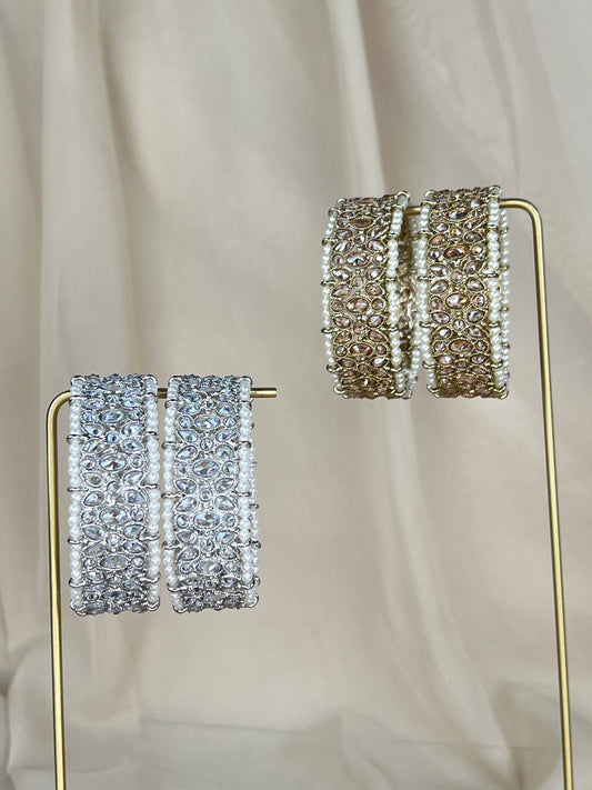 Polki Pearl Bangle Pair