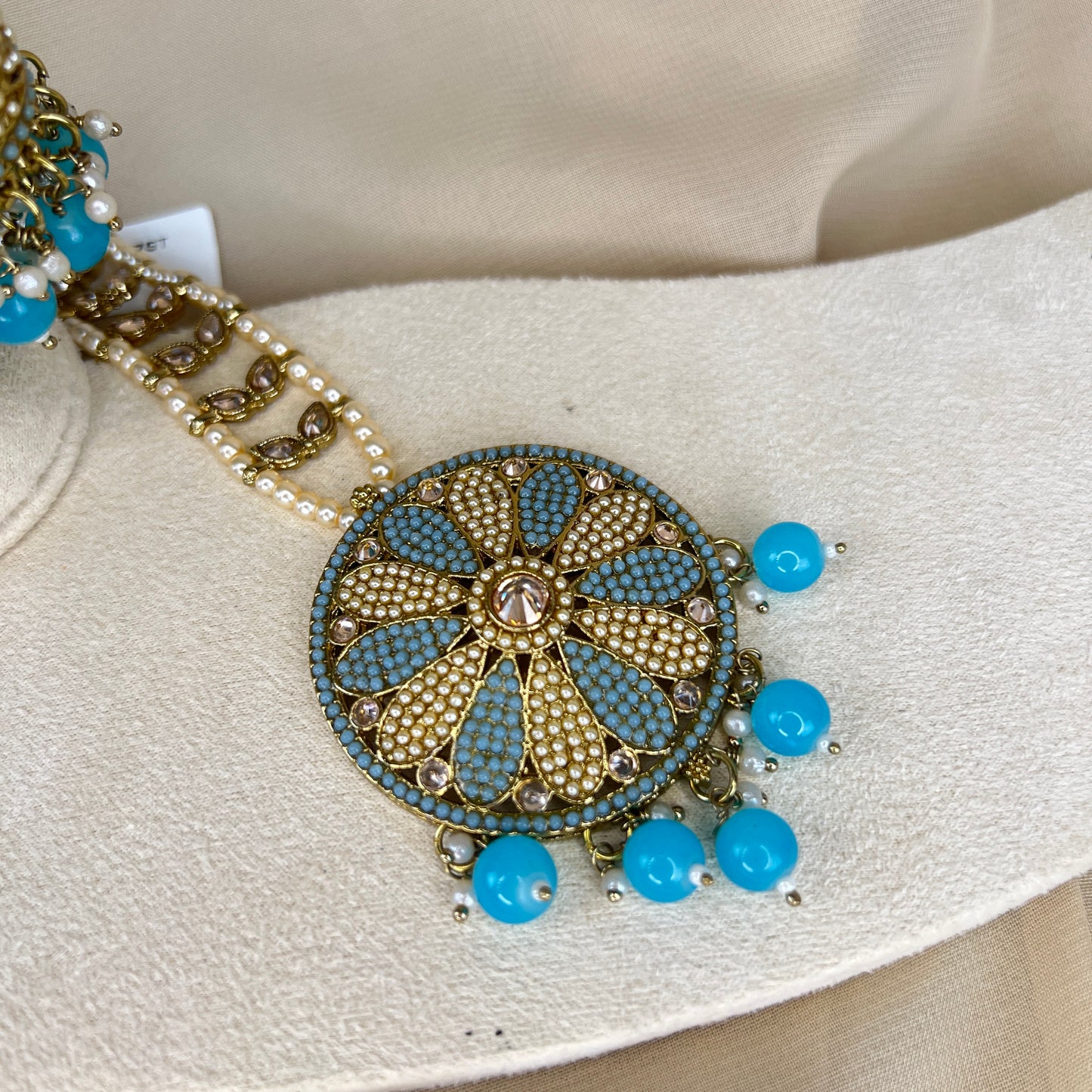 Nauratan Jhumka Oversized Earring and Tikka Set