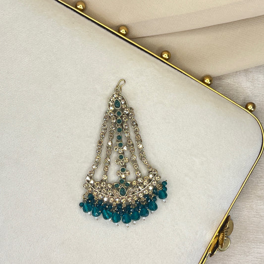 Polki Side Tikka Headpiece | Jhoomar | Japta | Passa