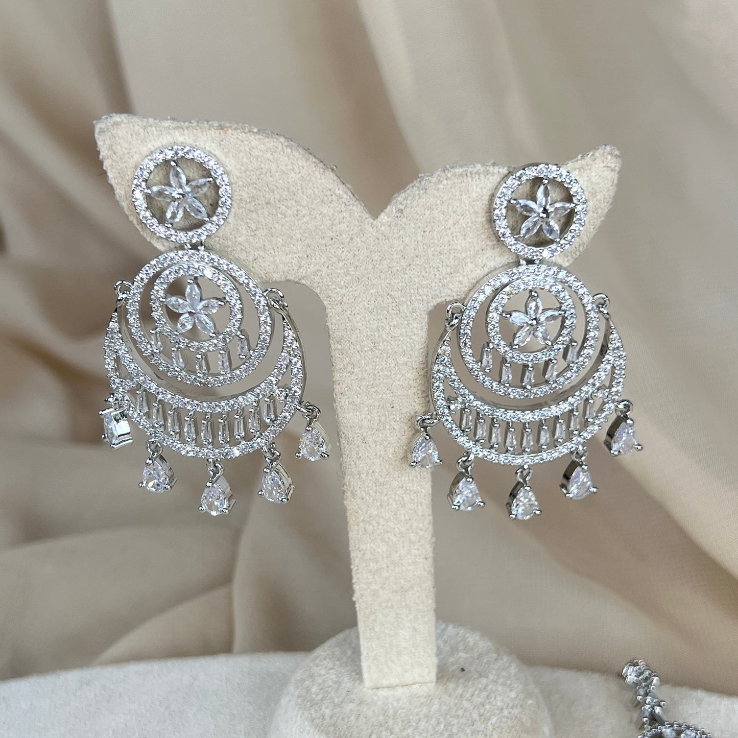 American Diamond | AD | Earring and Tikka Set