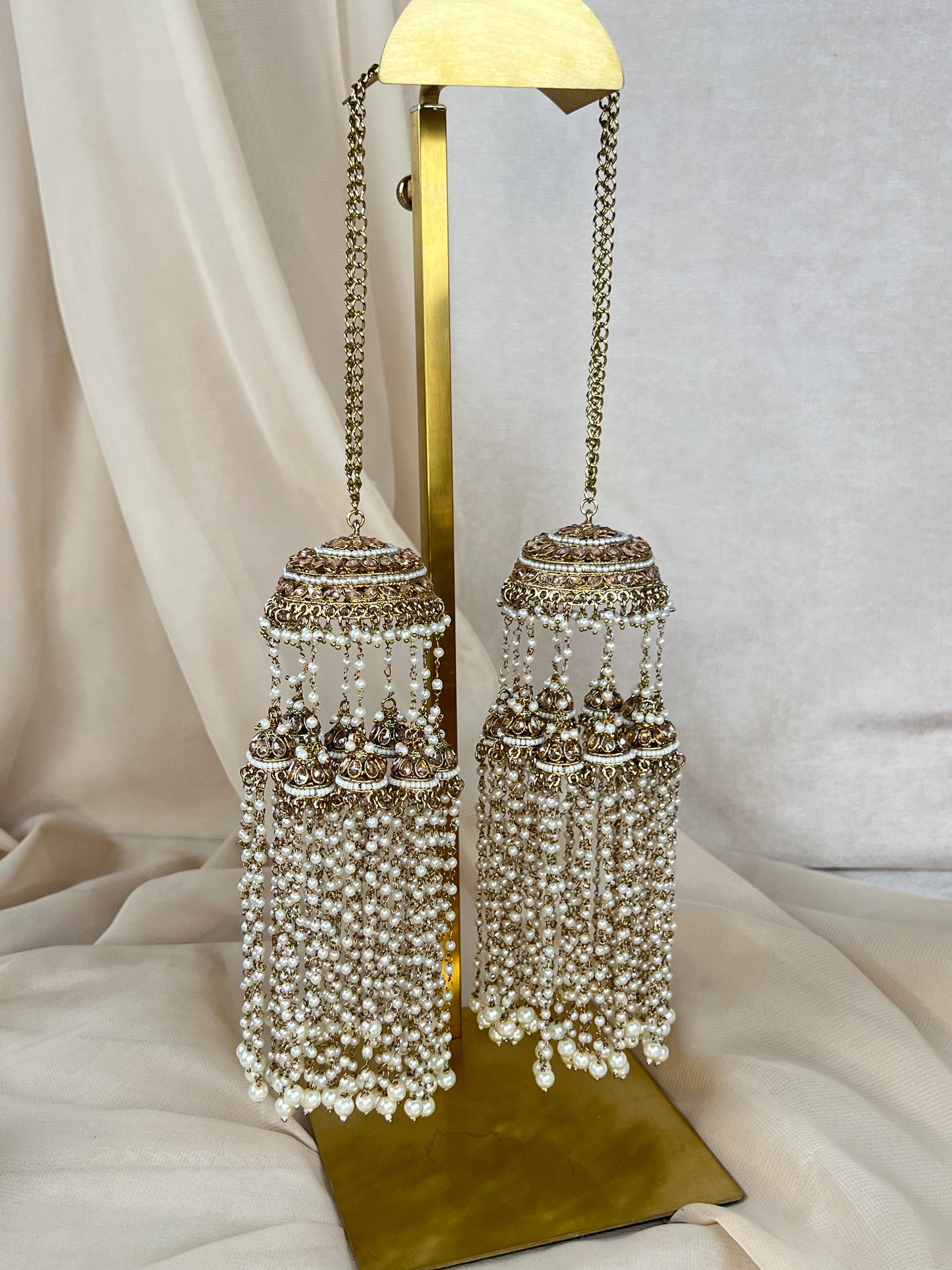Jhumka Double Gold Pearl Kaleera | Kalira | Bridal