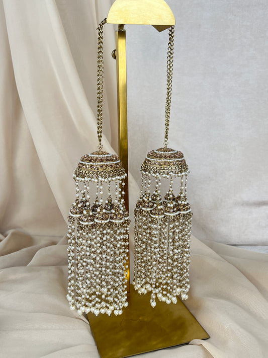 Jhumka Double Gold Pearl Kaleera | Kalira | Bridal