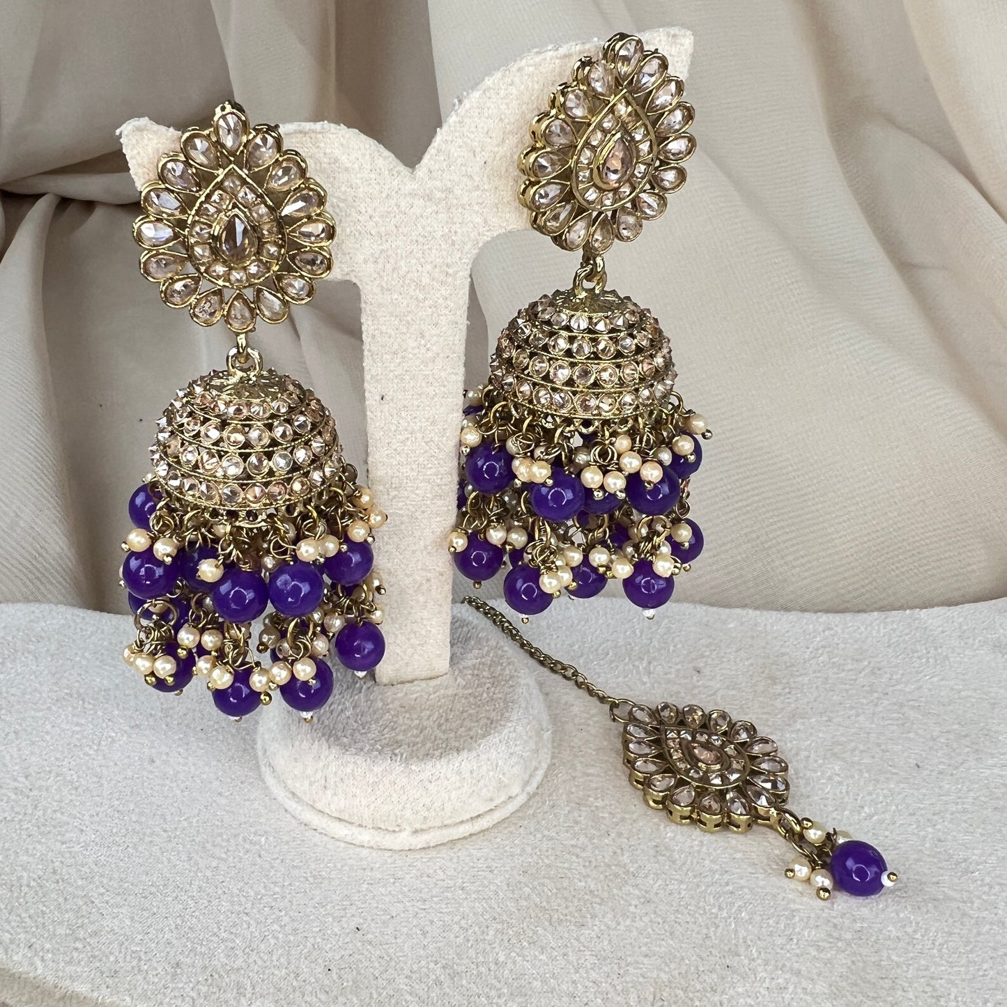 Large Jhumka Earring and Tikka Set