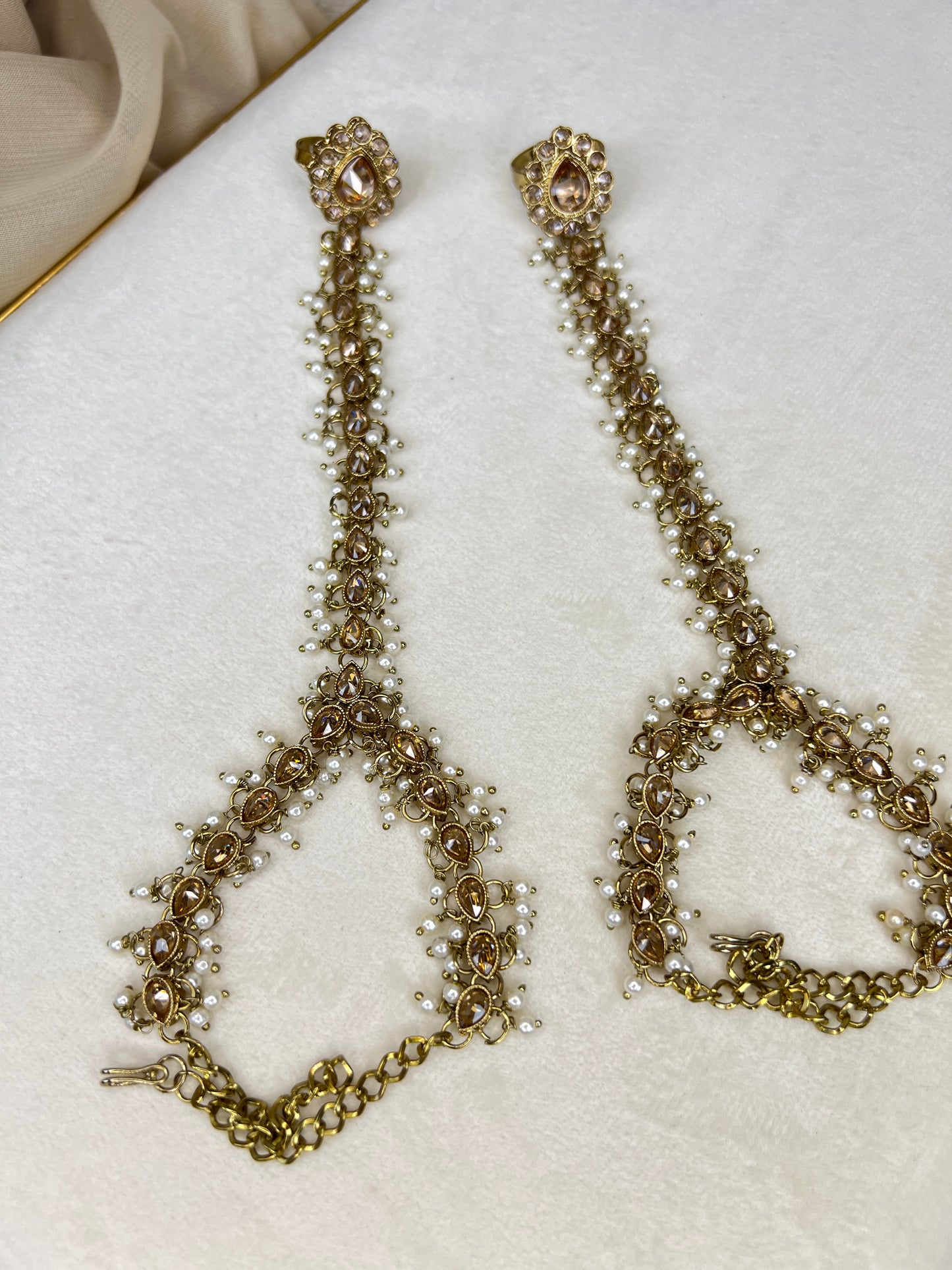 Polki Hand Harness Ring Bracelet | Hath Panja