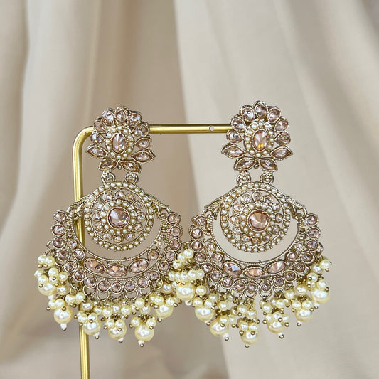 Large Chandelier Polki Earrings