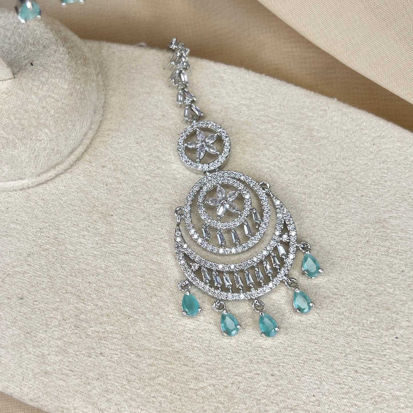 American Diamond | AD | Earring and Tikka Set
