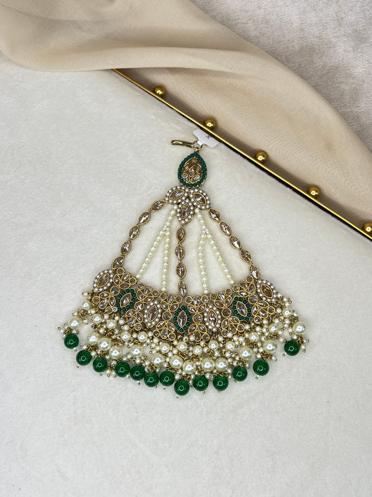 Oversized Large Side Tikka Headpiece | Jhoomar | Japta | Passa