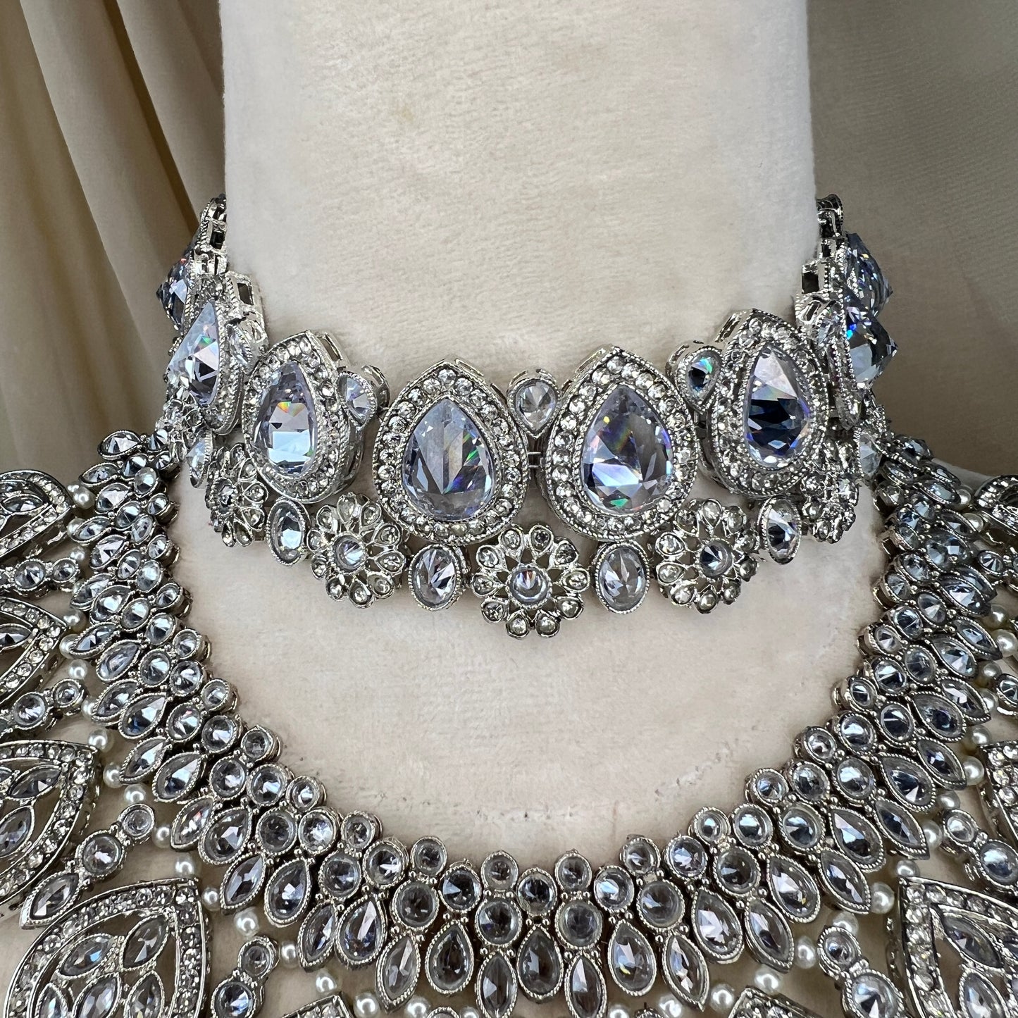 Double Choker Semi Bridal Set