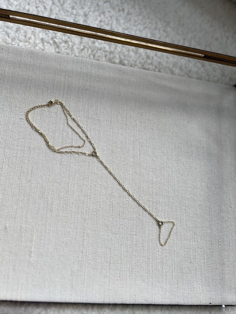 Simple Gold Chain  Hand Harness Ring Bracelet | Hath Panja