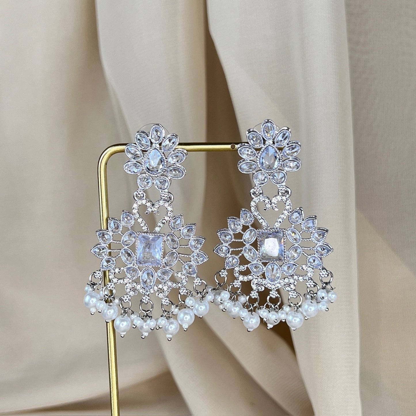 Silver Polki Earring