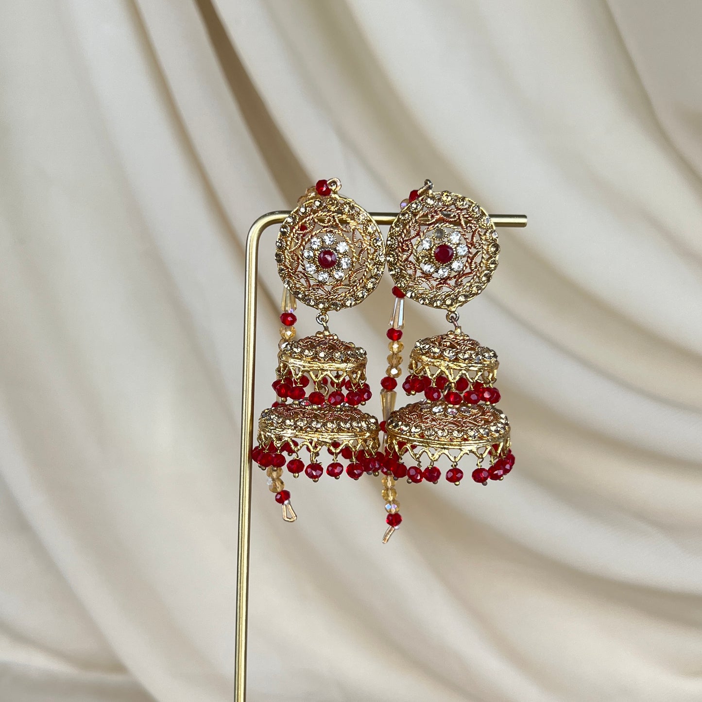 Statement Tiered Jhumka Earrings