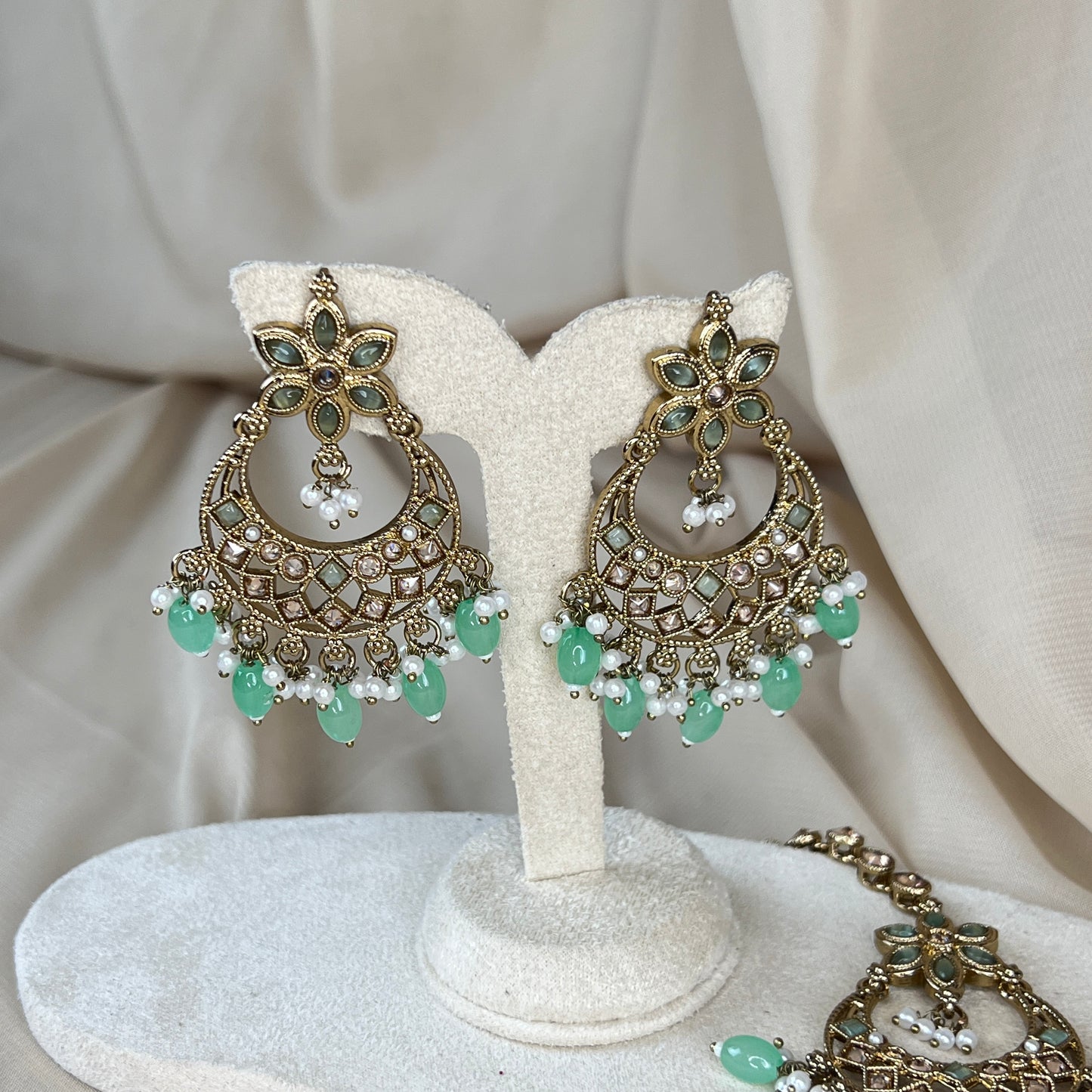 Polki Earring & Tikka Set