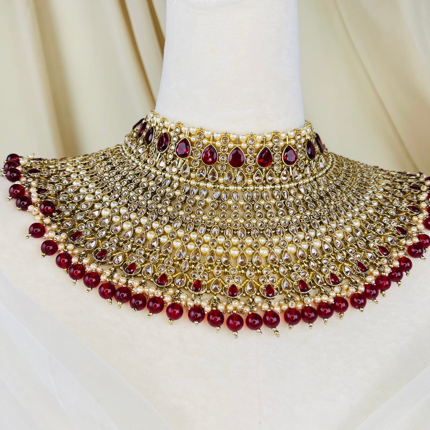 Large Semi Bridal Choker Bib Set