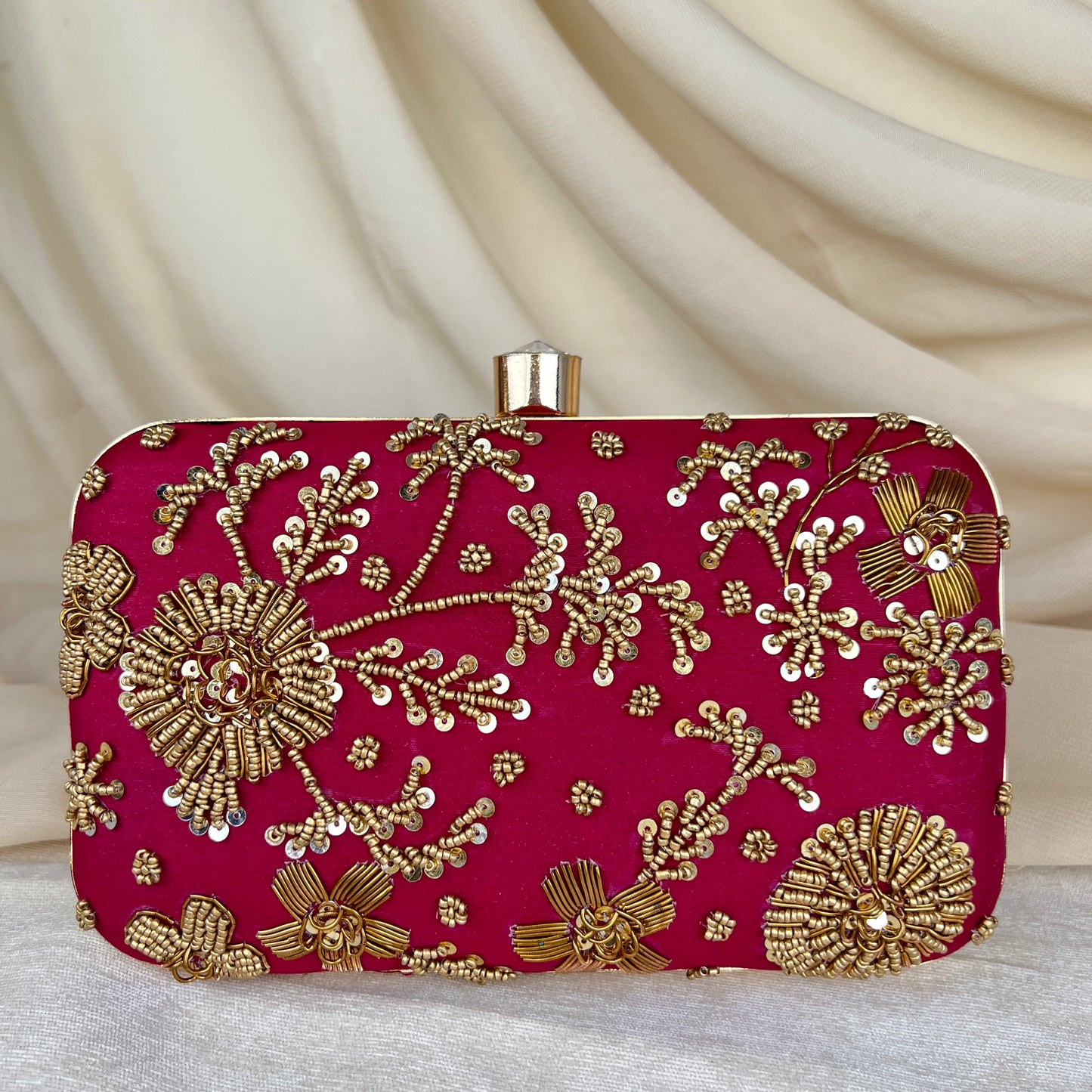 Beaded Embroidered Rectangle Clutch