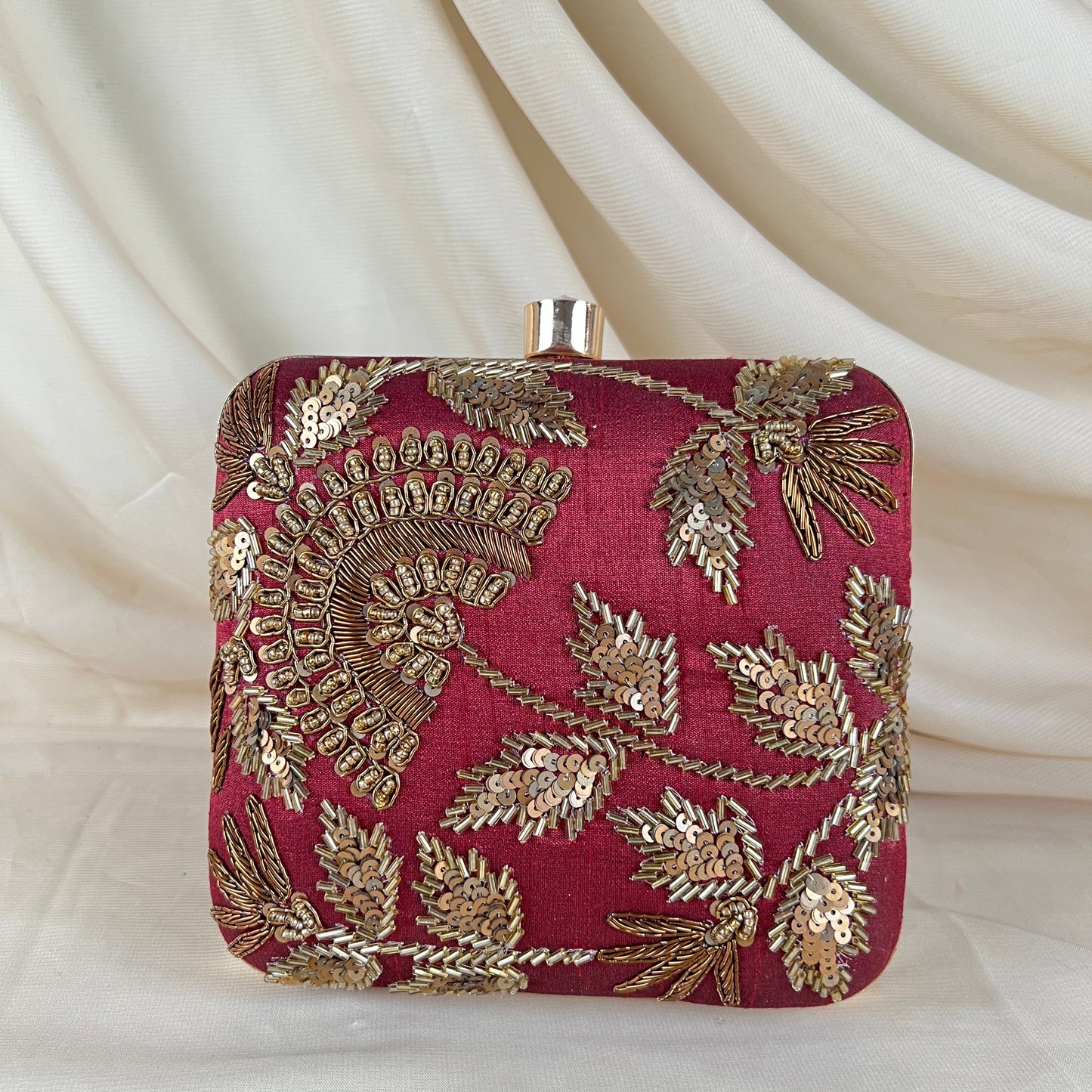Square Emroidered Clutch