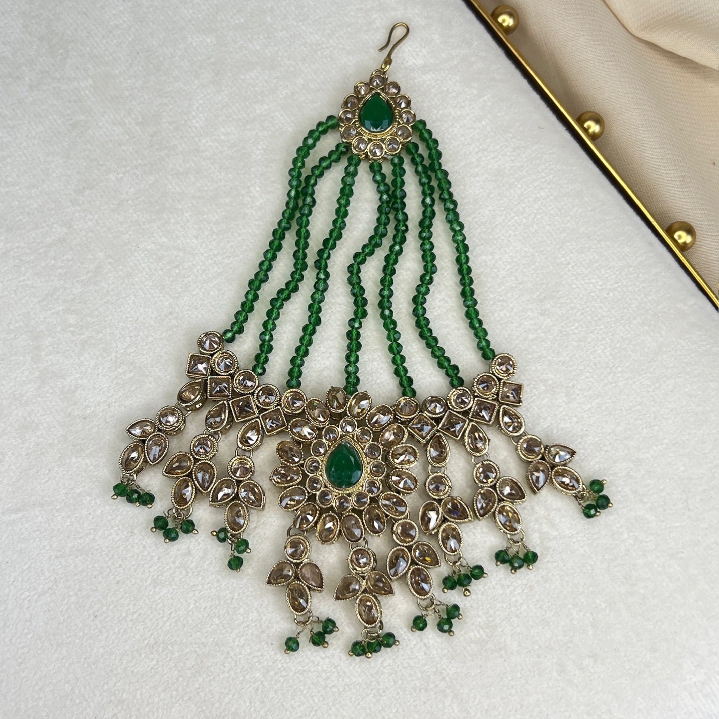 Oversized Polki Jhoomar | Jhapta | Side Tikka