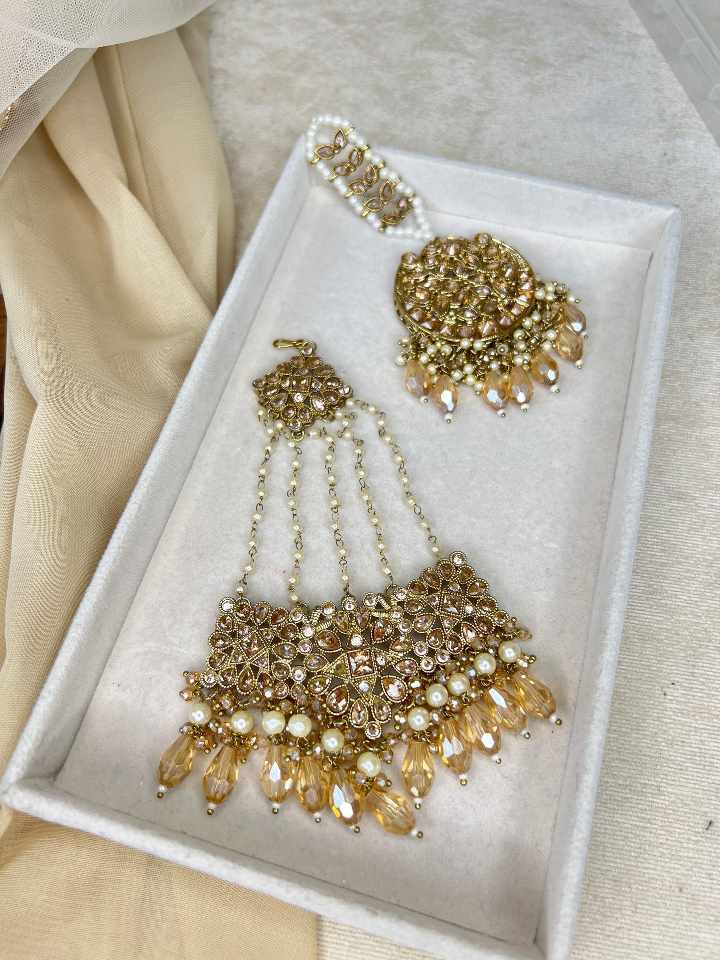 Pakistani Semi Bridal Choker Set w/Jhommar