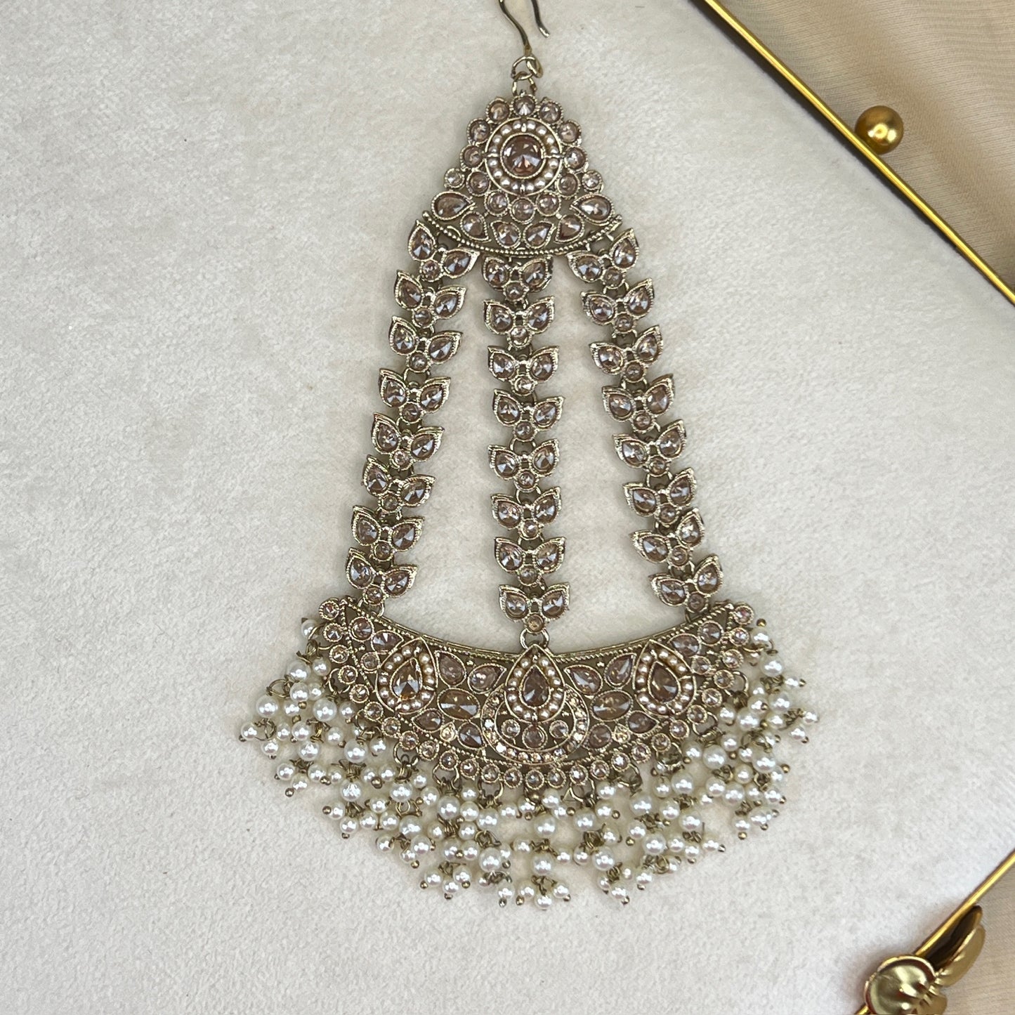 Large Polki Gold Jhoomar | Jhapta | Side Tikka