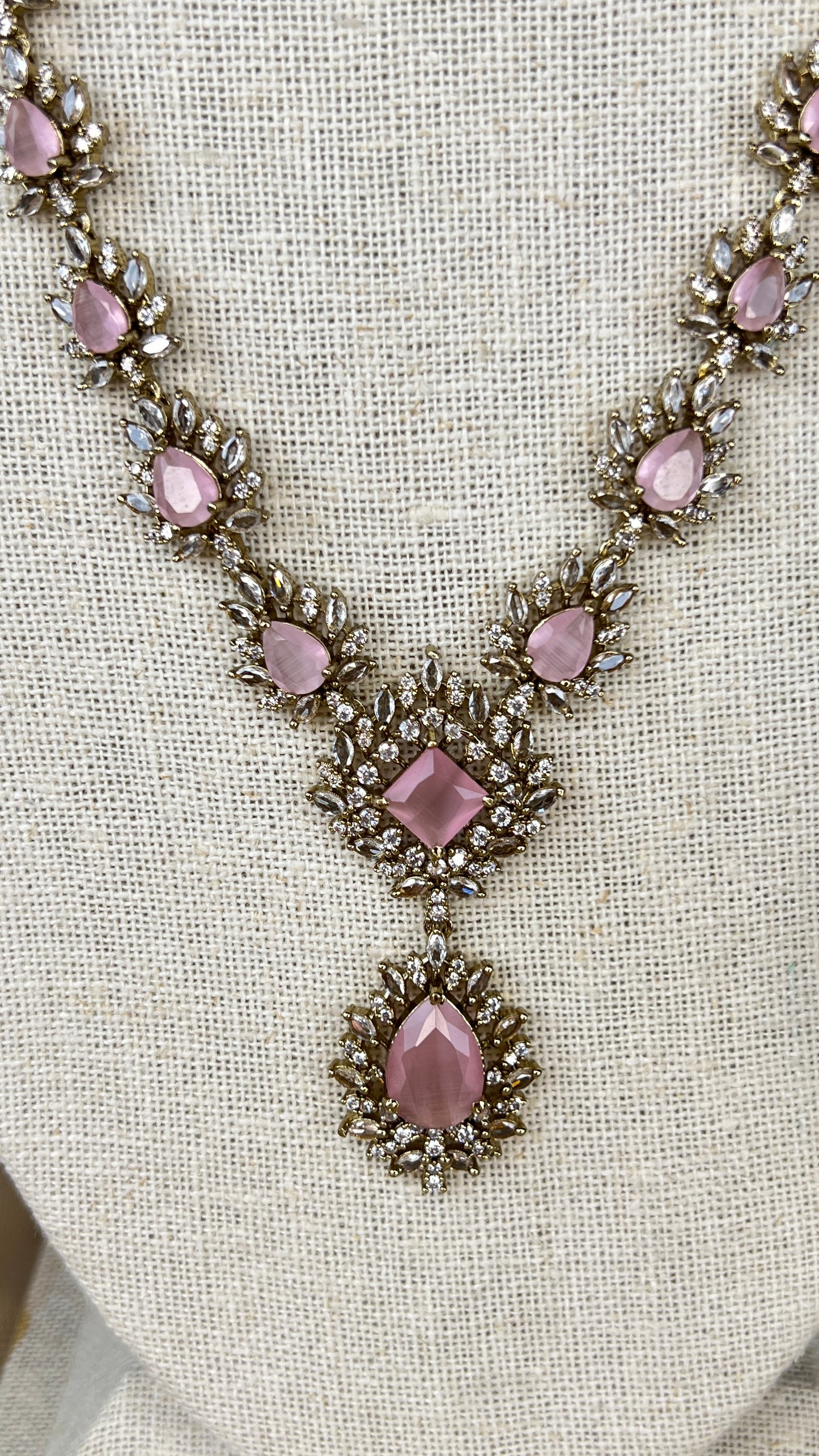 American Diamond | AD Victorian Long Necklace Set