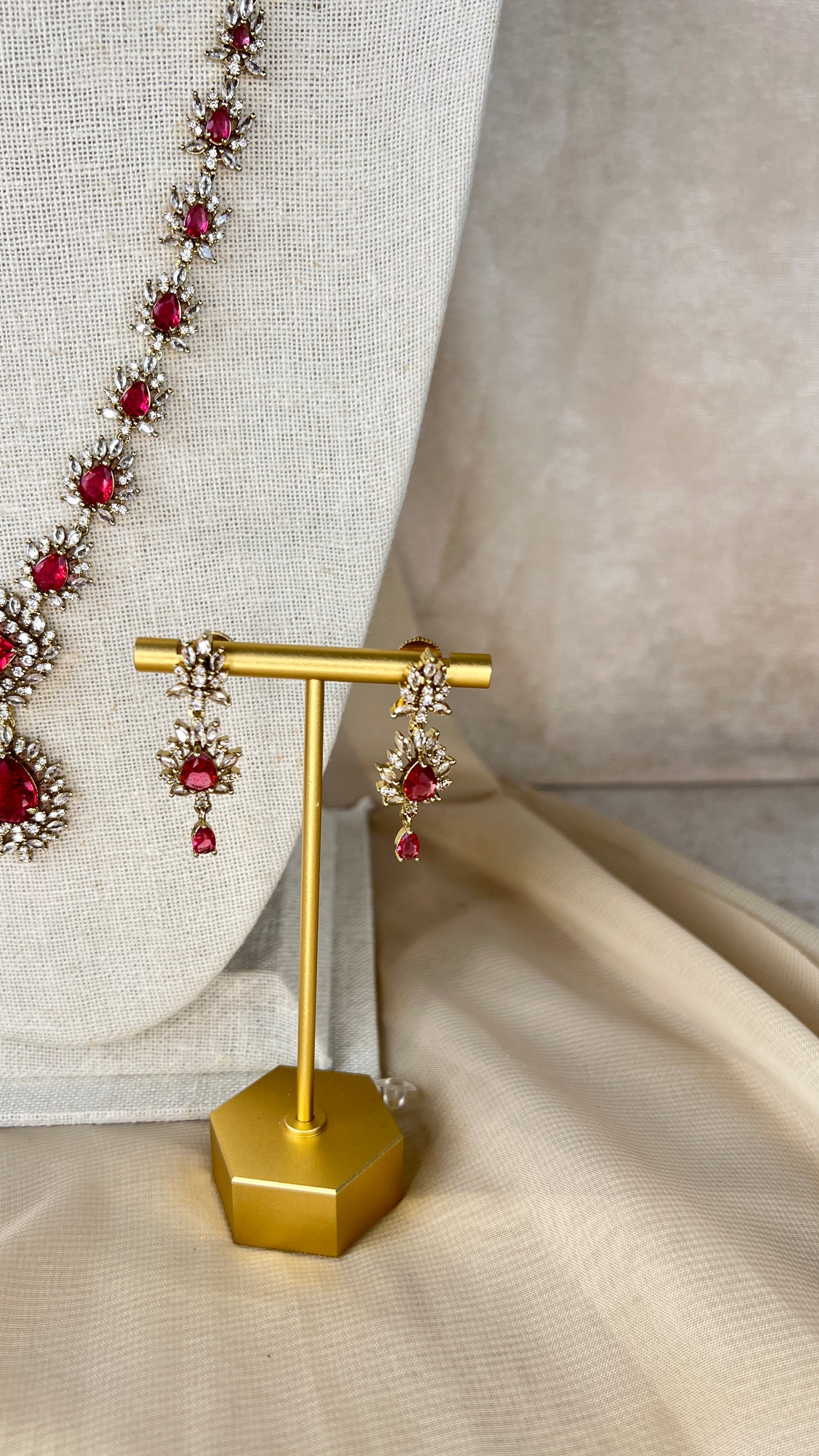 American Diamond | AD Victorian Long Necklace Set