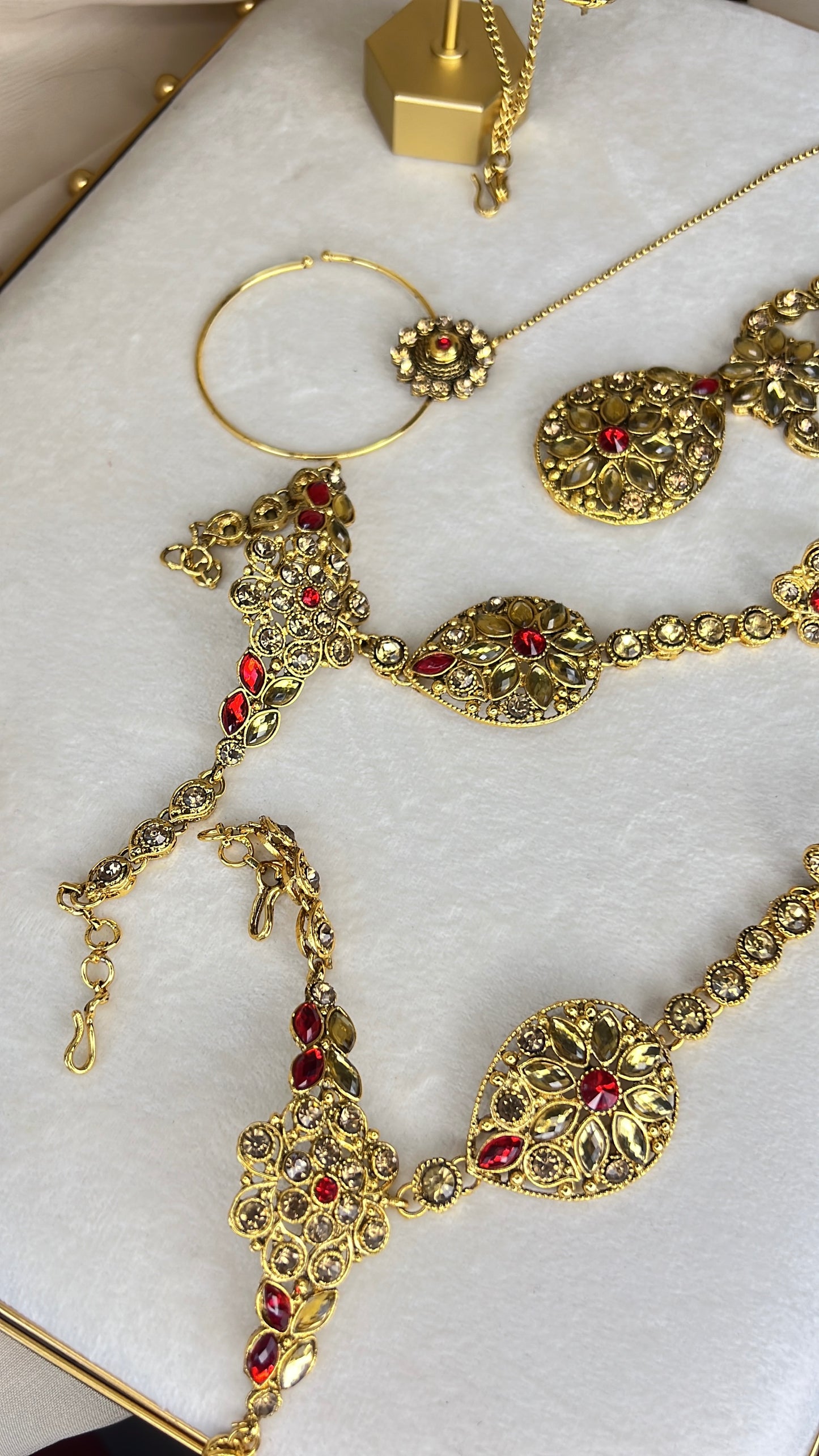 Traditional Gold and Red Bridal Set