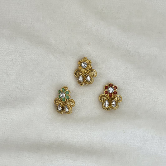 Flower Clip On Nose Pin