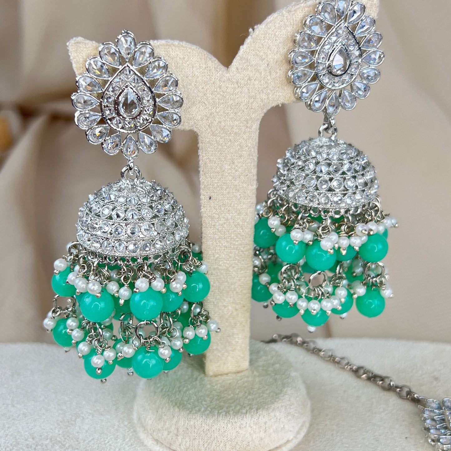 Large Jhumka Earring and Tikka Set