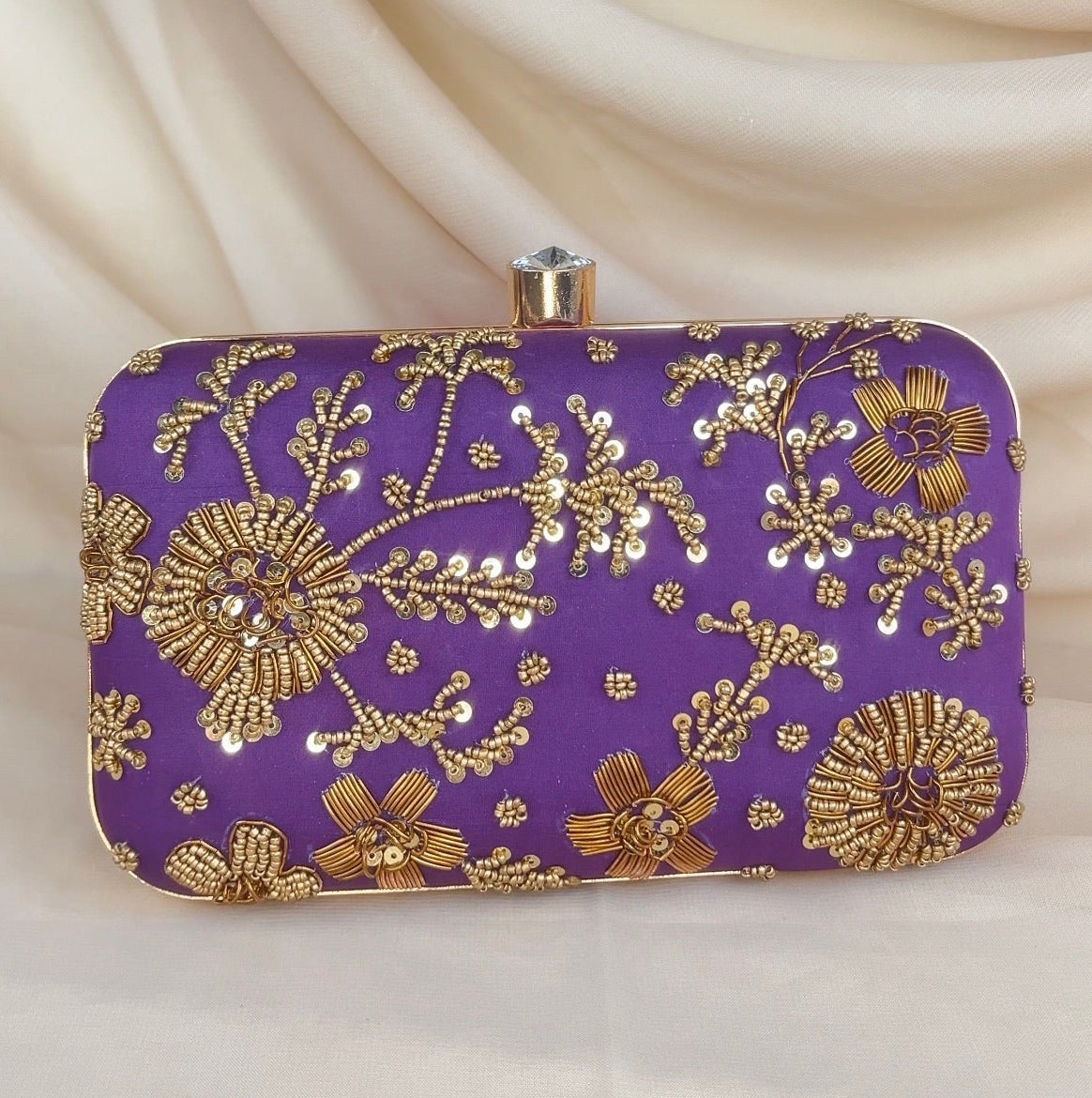 Beaded Embroidered Rectangle Clutch