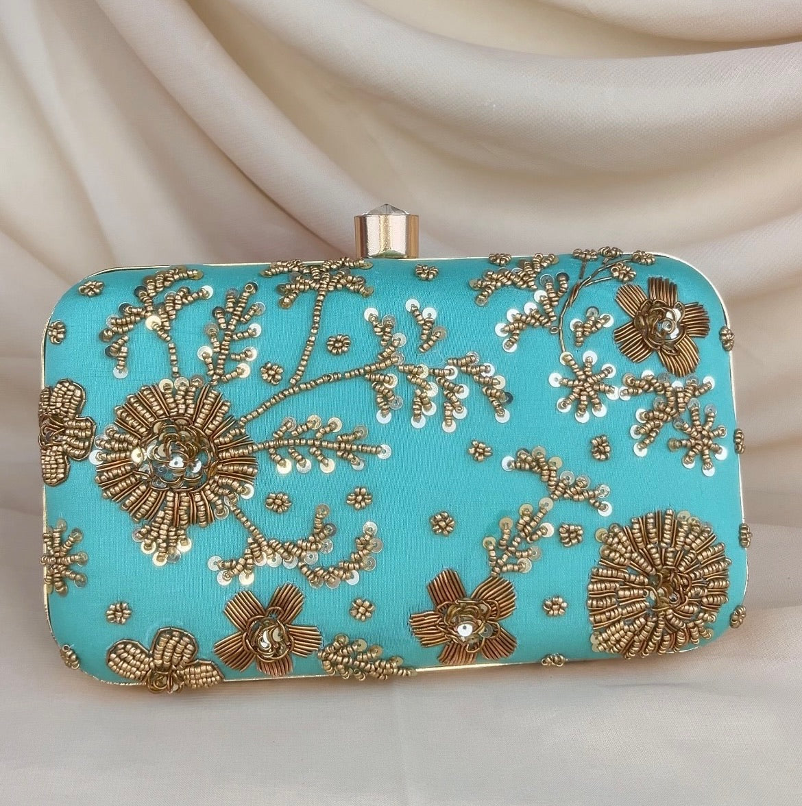 Beaded Embroidered Rectangle Clutch