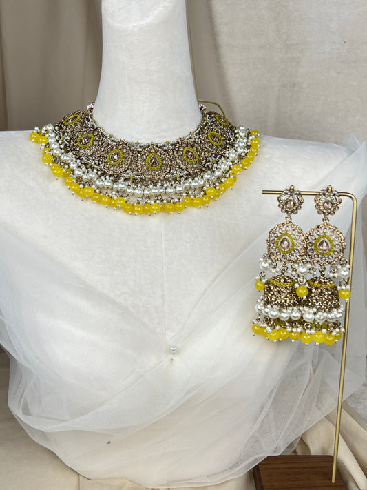 Pakisatani Style Necklace Set with Jhumka and Jhoomar