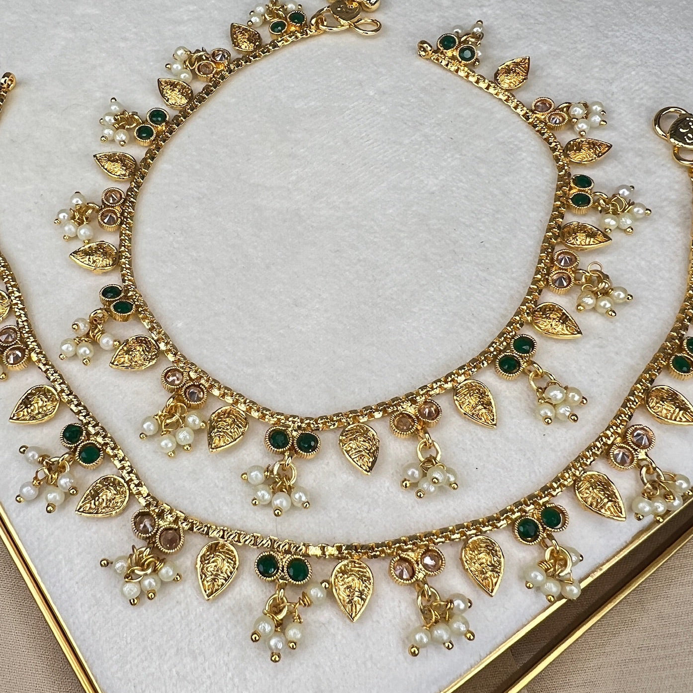 Dainty Gold Pearl Payal | Anklet