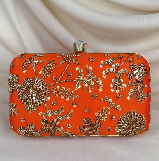 Beaded Embroidered Rectangle Clutch