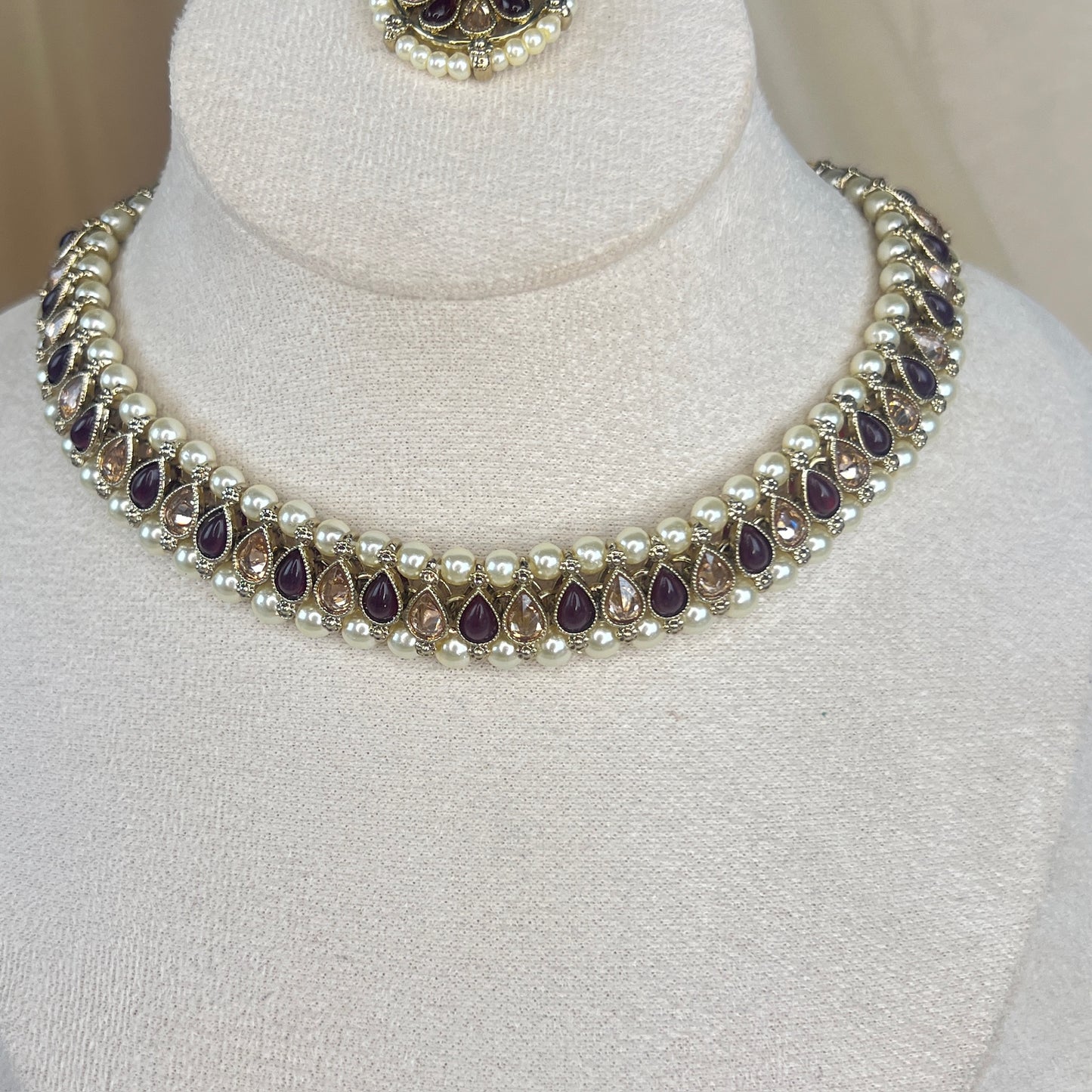 Dainty Necklace | Choker set w/Jhumka Earrings