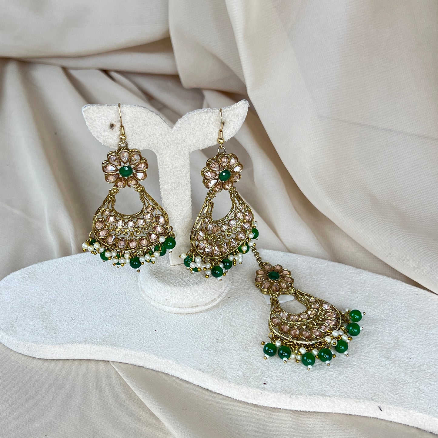 Flower Earring and Tikka Set