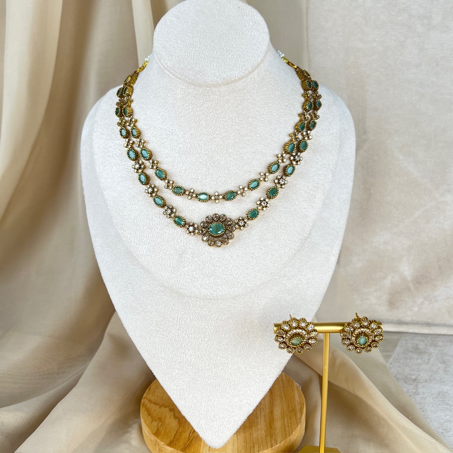 Dainty Gold AD Haar | Necklace Set