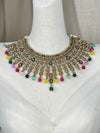 Bib Style Polki Semi Bridal Choker set