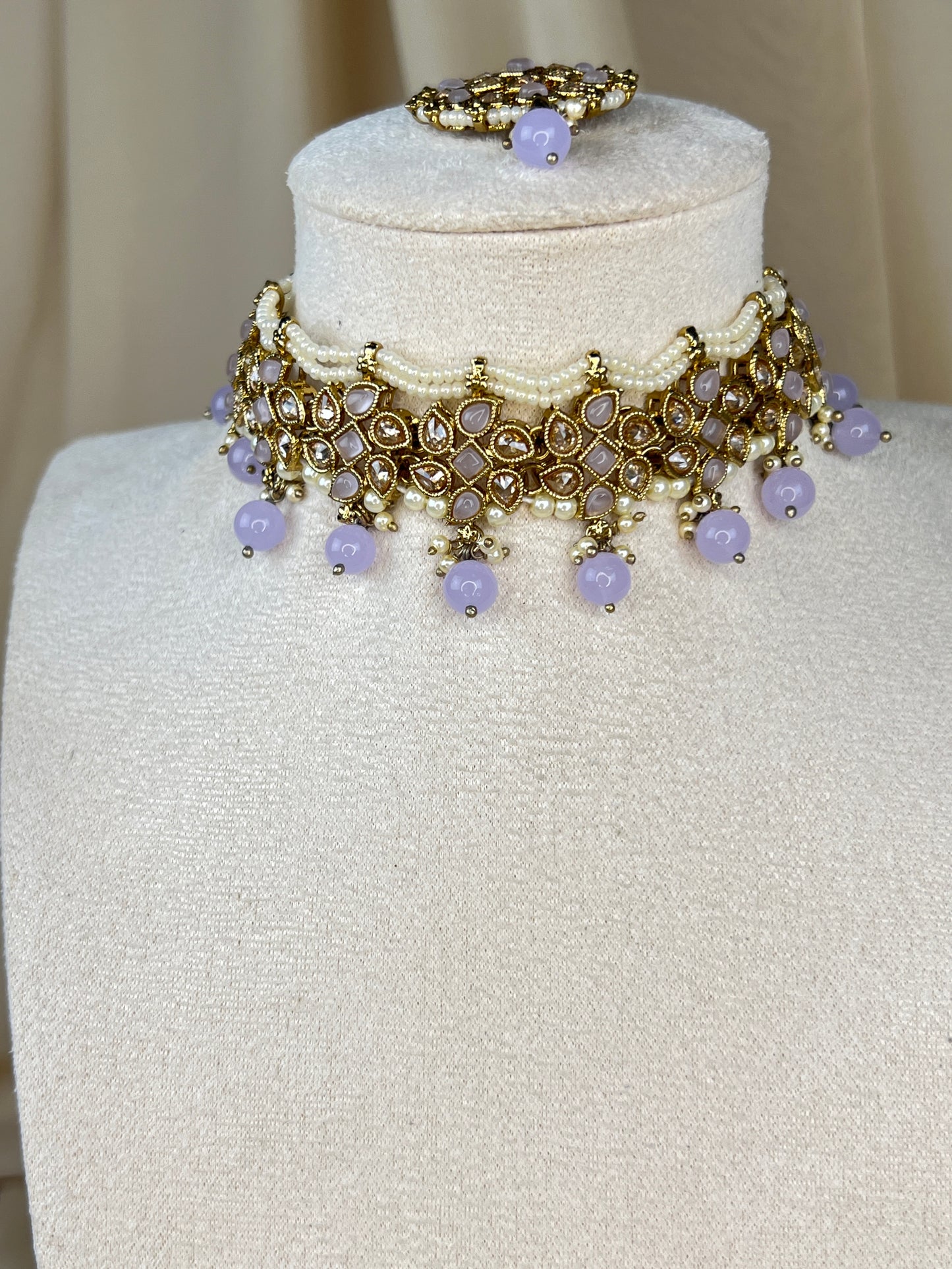 Polki Pearl Choker Set