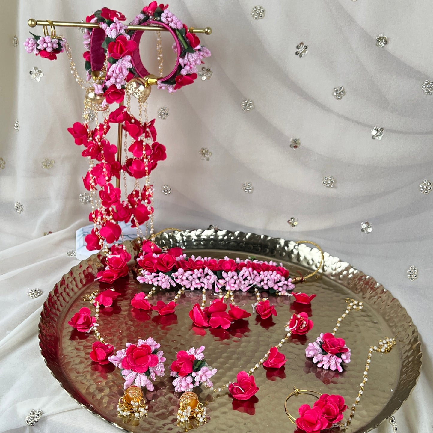 Floral | Faux Flower Choker set w/ and Bangle Kaleera