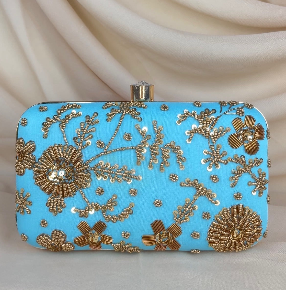 Beaded Embroidered Rectangle Clutch