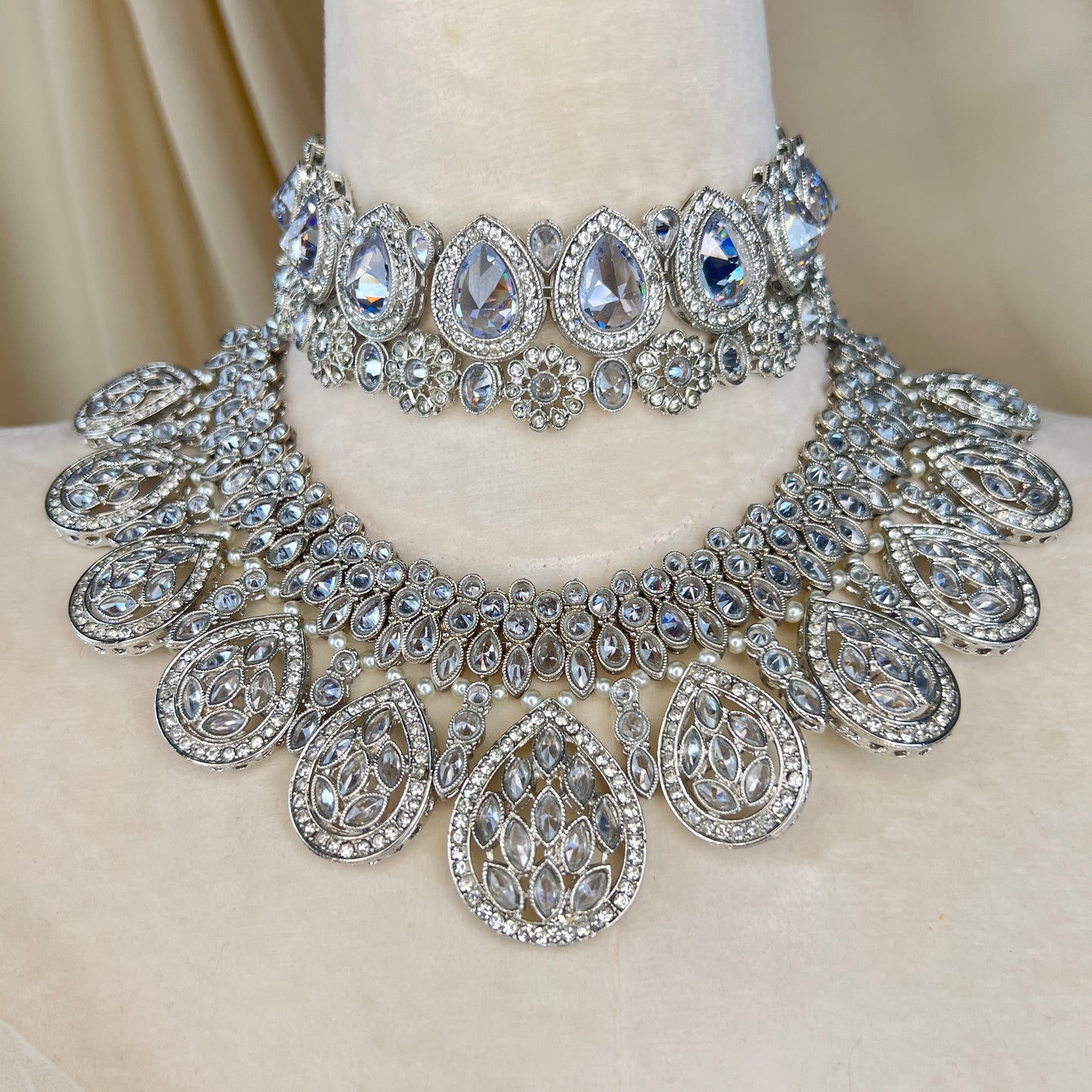 Double Choker Semi Bridal Set