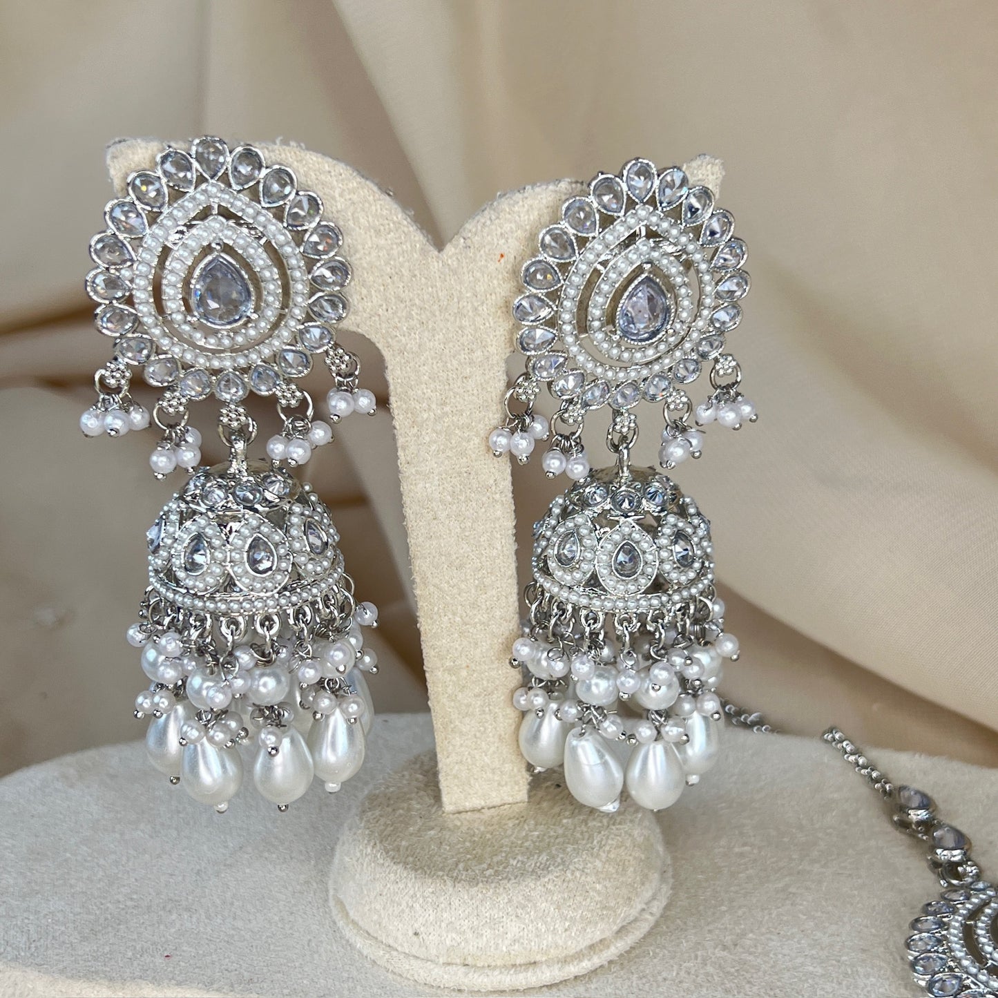 Oversized Jhumka Earring & Tikka Set