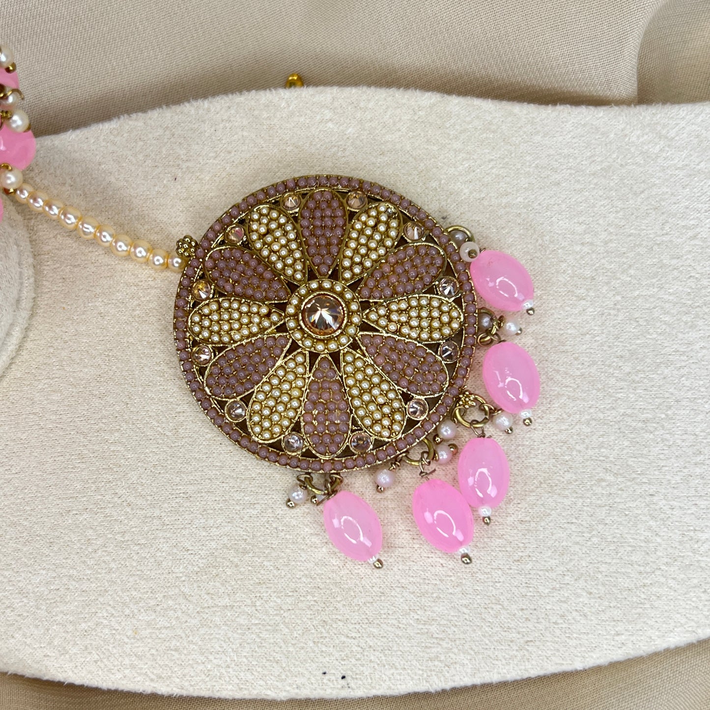 Nauratan Jhumka Oversized Earring and Tikka Set