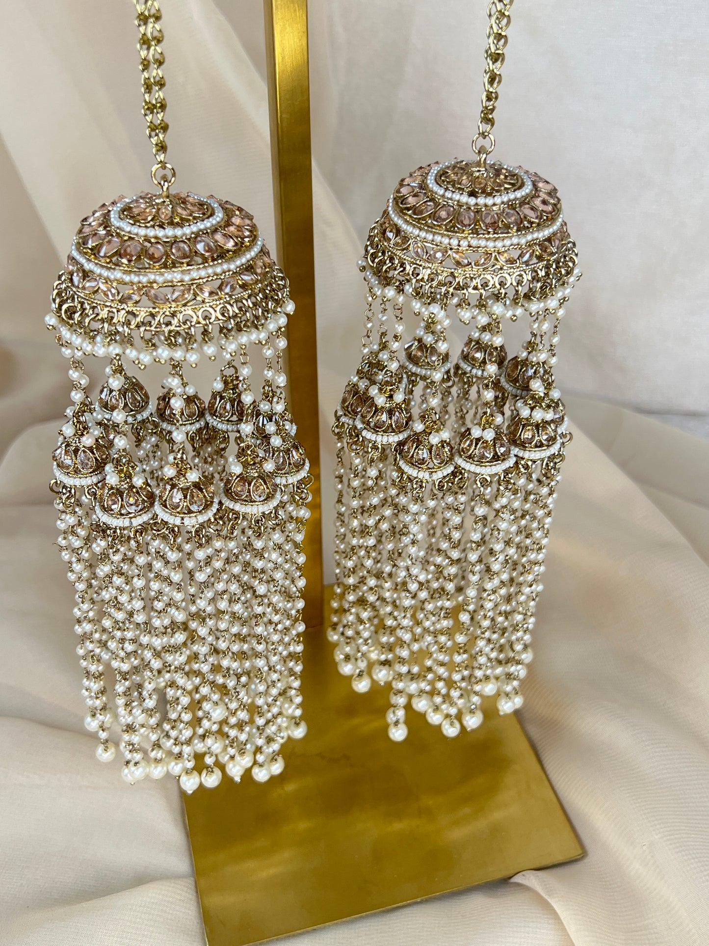 Jhumka Double Gold Pearl Kaleera | Kalira | Bridal
