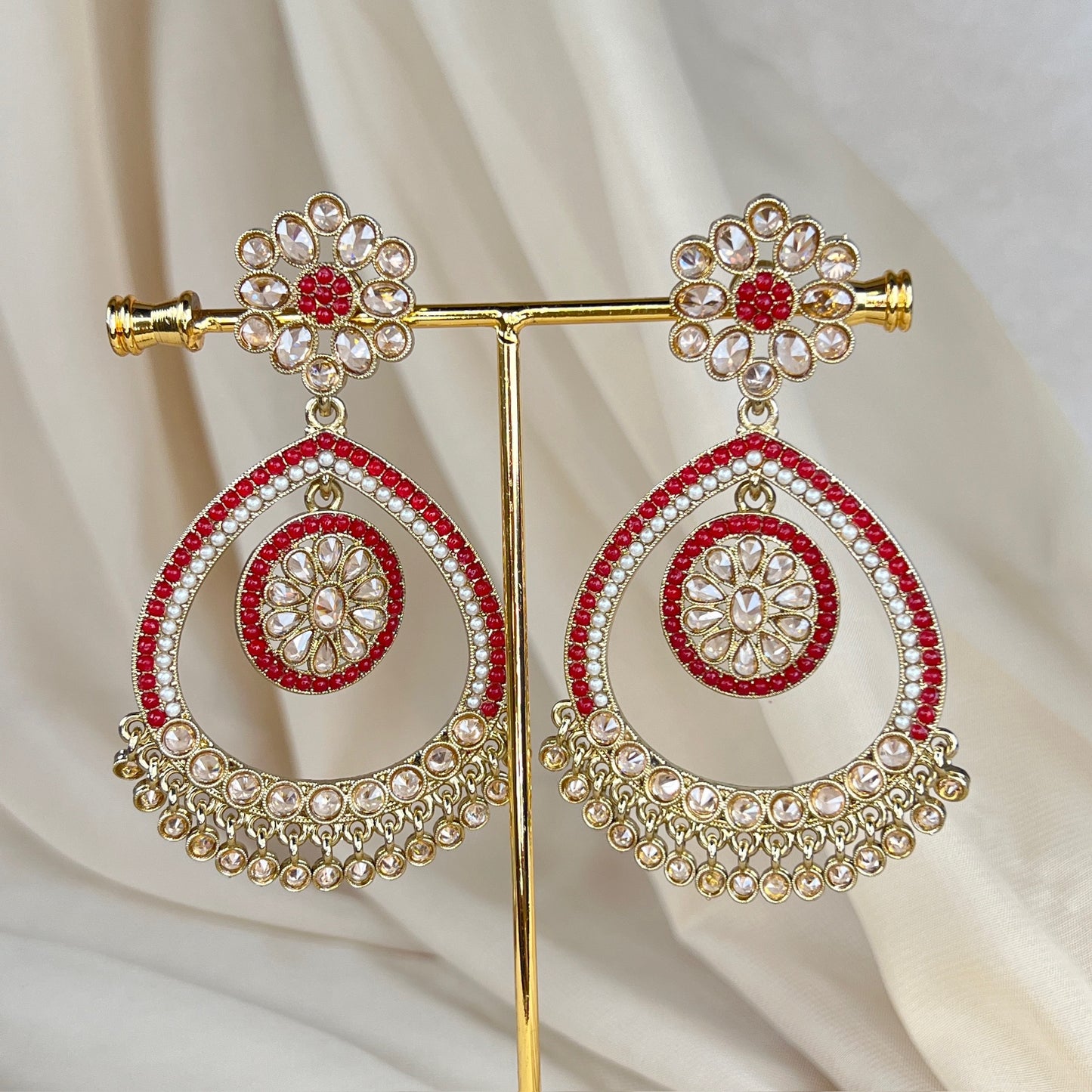 Statement Nauratan Style Chandbali Earrings