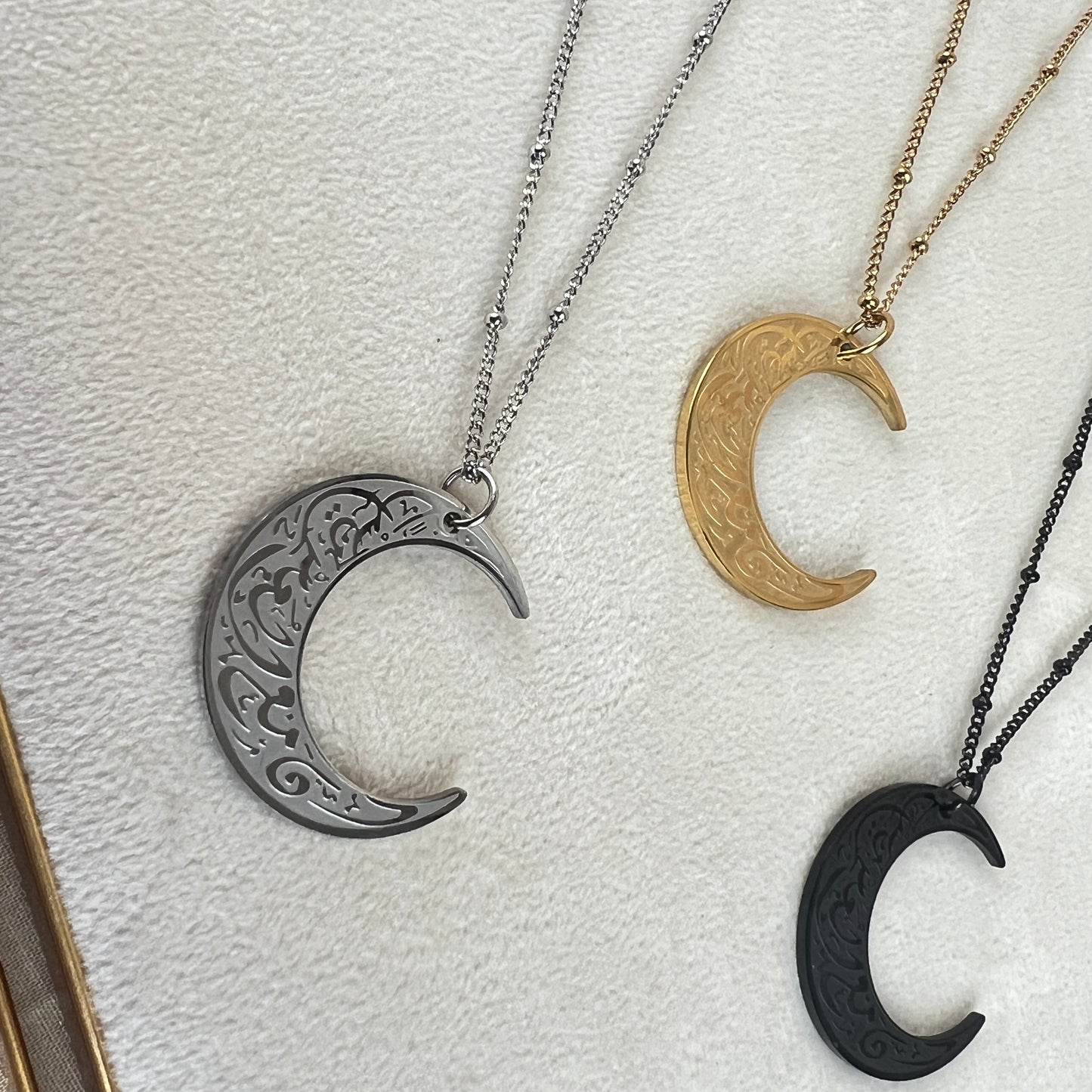 Hardship & Ease| Moon Pendant w/chain