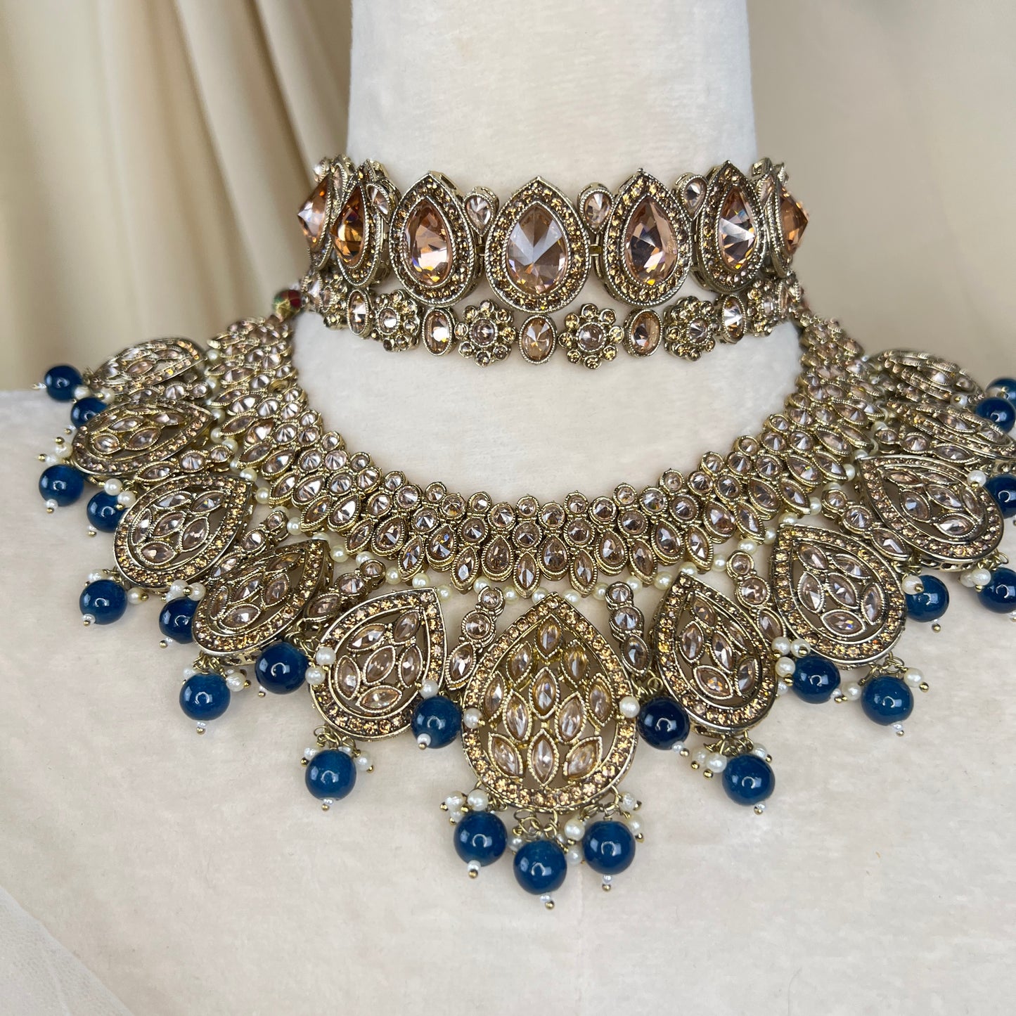 Double Choker Semi Bridal Set