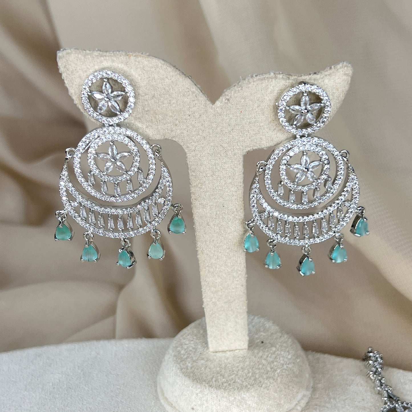 American Diamond | AD | Earring and Tikka Set