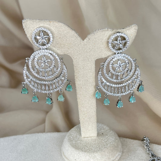American Diamond | AD | Earring and Tikka Set