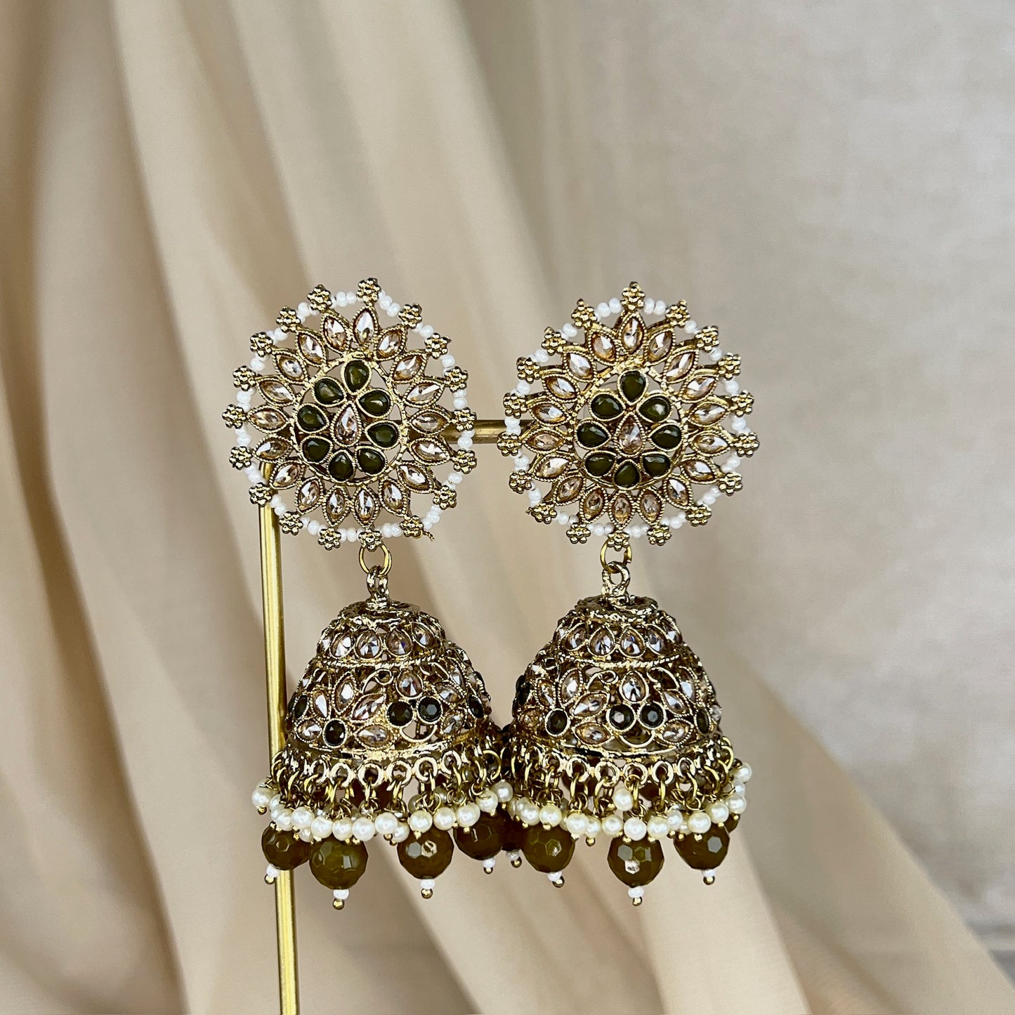 Statement Jhumka Polki Earrings